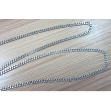 stainless steel jewelry silver curb chain necklace